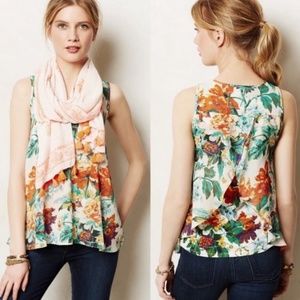 Anthro Meadow Rue Merlon Tank Floral Top Medium